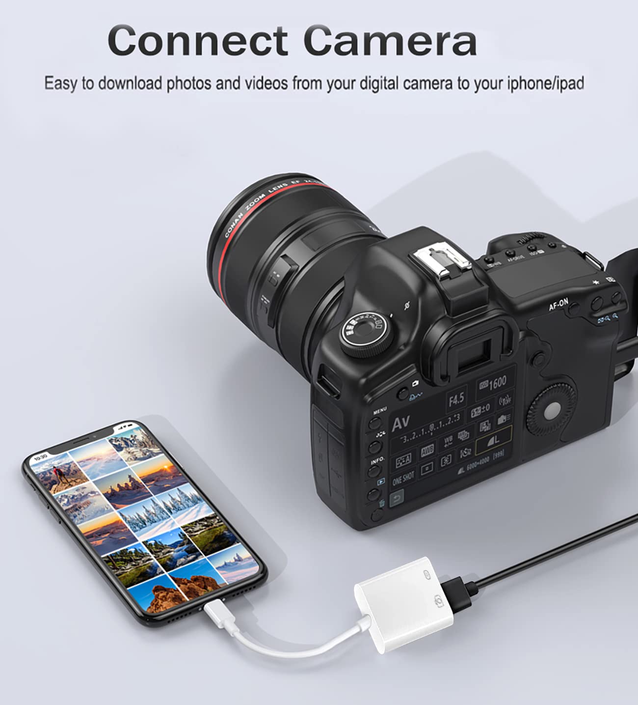 Lightning To Usb Camera Adapter With Charging Port, Apple Mfi Certified Usb 3.0 Otg Dongle Cord For Iphone 14 13 12 11 X Xs Xr 8 7, Ipad To Usb Flash Drive, Card Reader, Keyboard, Mouse, Piano, U Disk